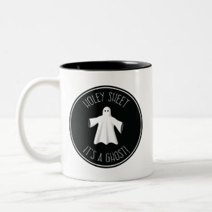 Lustiger Halloween-Becher - Löchriges Laken, es is Zweifarbige Tasse