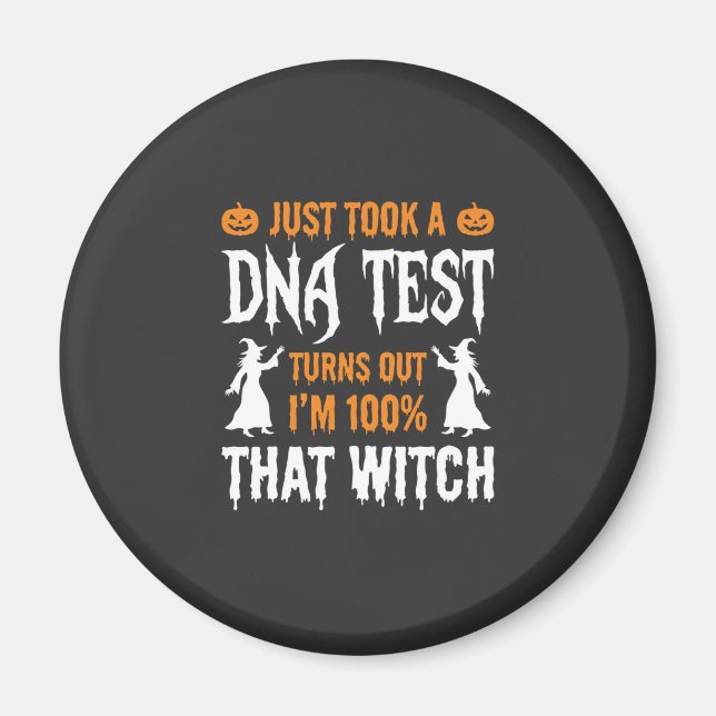 Lustiger Halloween-DNA-Test Hexe Grafik Magnet (Vorne)