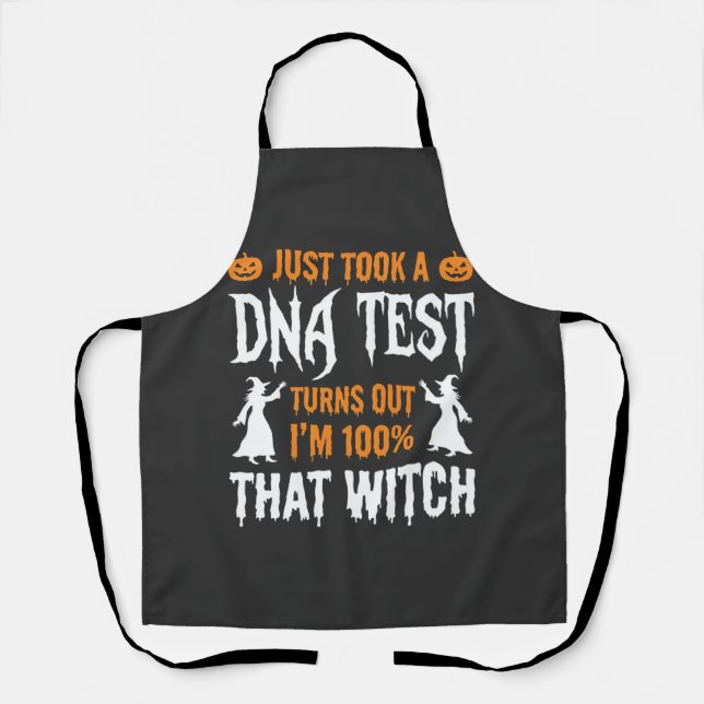 Lustiger Halloween-DNA-Test Hexe Grafik Schürze (Vorderseite)