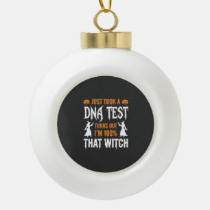 Lustiger Halloween-DNA-Test-Hexen-Grafik Keramik Kugel-Ornament
