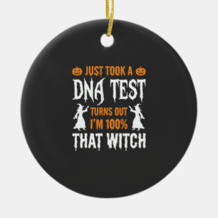 Lustiger Halloween-DNA-Test-Hexen-Grafik Keramik Ornament