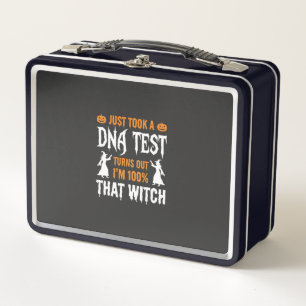 Lustiger Halloween-DNA-Test-Hexen-Grafik Metall Brotdose