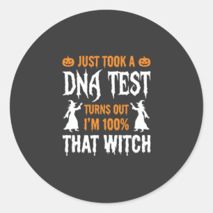 Lustiger Halloween-DNA-Test-Hexen-Grafik Runder Aufkleber