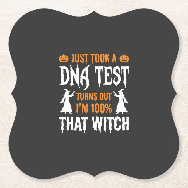 Lustiger Halloween-DNA-Test-Hexen-Grafik Untersetzer (Vorderseite)