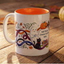 Lustiger Halloween-Familienbecher Folk Art Boo Cre