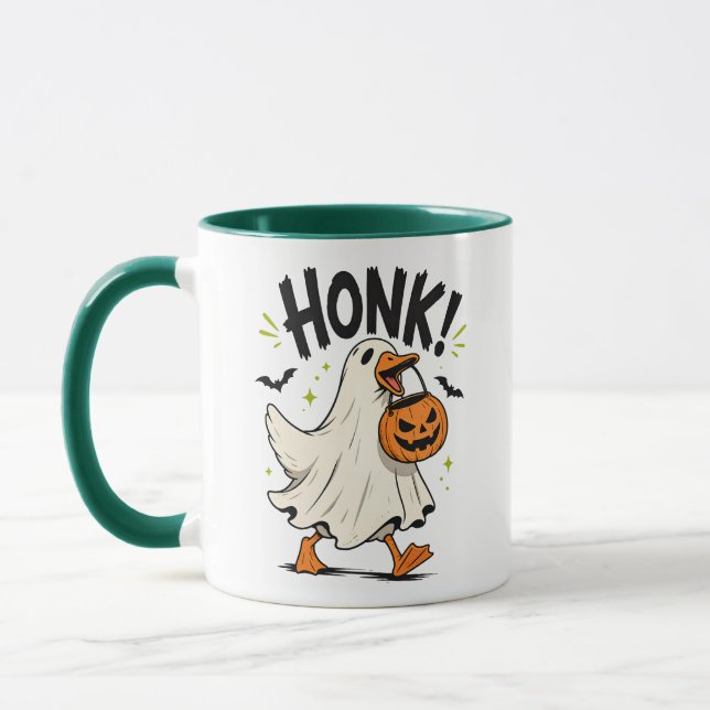 Lustiger Halloween-Gans-Geist Tasse (Links)