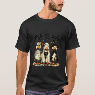 Lustiger Halloween-Gans-Katz-Fühlt-Spooky-Trendy T-Shirt