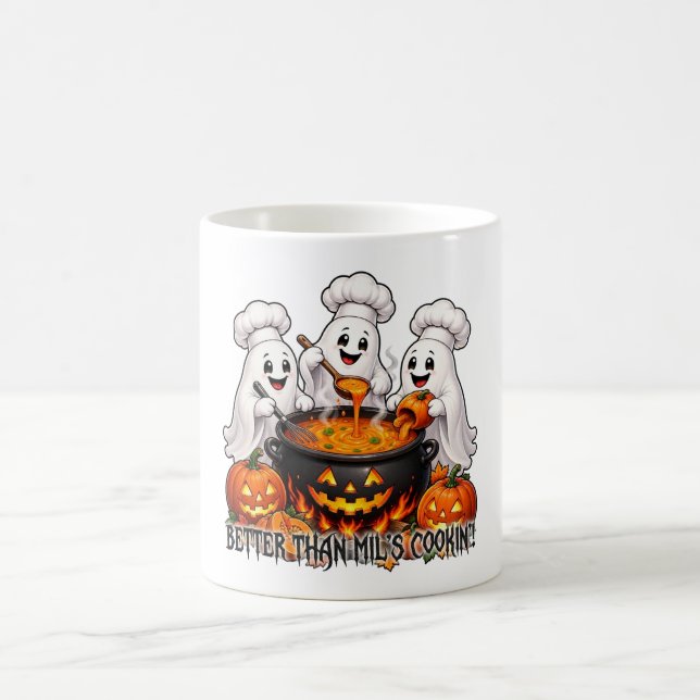 Lustiger Halloween-Geist – Besser als Omas Kochen Kaffeetasse (Mittel)