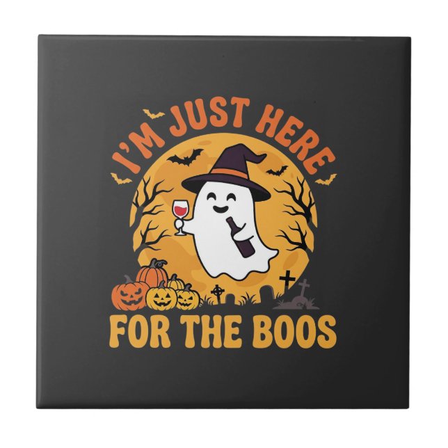 Lustiger Halloween-Geist Ich bin nur wegen der Buh Fliese (Vorderseite)