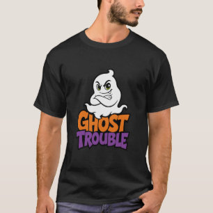 Lustiger Halloween-Geist-Maskottchen-Grafik T-Shirt