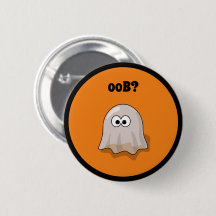 Lustiger Halloween-Geist sagt Boo rückwärts