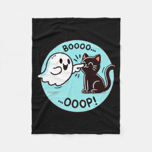 Lustiger Halloween-Geist Schwarze Katze Boop Easy Fleecedecke