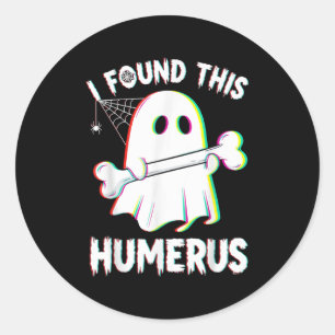 Lustiger Halloween-Geist Skelett Knochen Humerus Runder Aufkleber