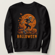 Lustiger Halloween gruseliger laufender Skelett