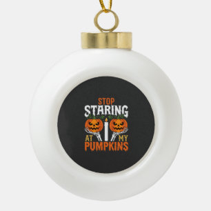 Lustiger Halloween-Halt den Blick von meinen Kürbi Keramik Kugel-Ornament