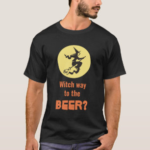 Lustiger Halloween-Hexenzauber-Bier-Zitat Schwarz T-Shirt
