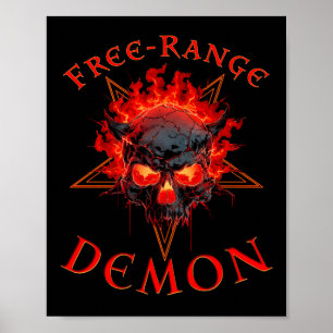 Lustiger Halloween-Höllen-Dämonenschädel - Gothic Poster