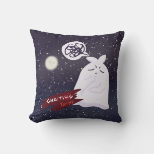 Lustiger Halloween-Humor Überdenkender Geist Kissen
