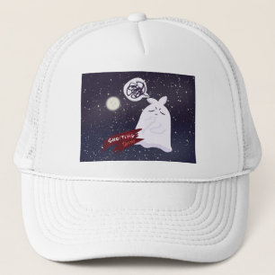 Lustiger Halloween-Humor Überdenkender Geist Truckerkappe