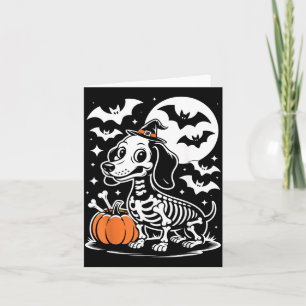 Lustiger Halloween-Hund-Skelett Gruseliger Welpe K Karte