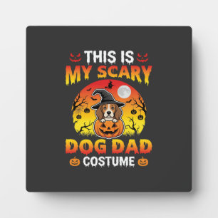 Lustiger Halloween-Hunde-Vater-Kostüm Hexe Beagle Fotoplatte