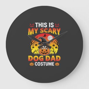 Lustiger Halloween-Hunde-Vater-Kostüm Hexe Beagle Große Wanduhr