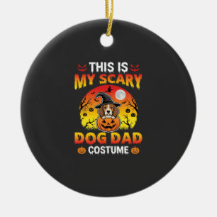 Lustiger Halloween-Hunde-Vater-Kostüm Hexe Beagle Keramik Ornament
