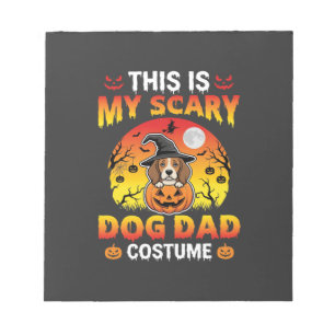 Lustiger Halloween-Hunde-Vater-Kostüm Hexe Beagle Notizblock