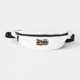 Lustiger Halloween-Katzen-Aufkleber Hexenhut, Kürb Bauchtasche