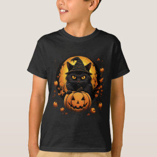 Lustiger Halloween-Katzenkostüm Kürbis-Katze Schwa T-Shirt