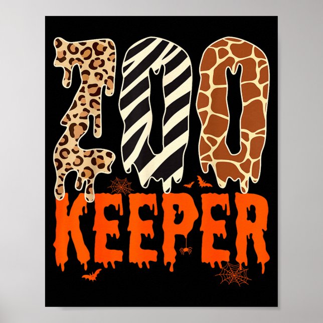 Lustiger Halloween-Kostüm für Tierpfleger Zoo Tier Poster (Vorne)