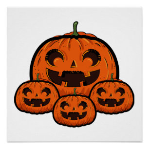 Lustiger Halloween-Kürbis, Gruseliger Halloween Poster