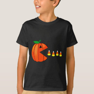 Lustiger Halloween-Kürbis isst Candy Corn T-Shirt