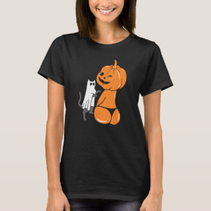 Lustiger Halloween-Kürbis-Jack-O-Lantern im Bikini T-Shirt