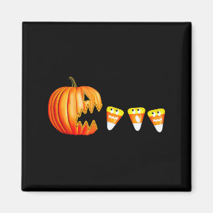 Lustiger Halloween-Kürbis Jack O Lantern isst Süßi Magnet