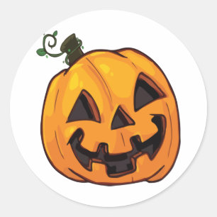 Lustiger Halloween-Kürbis Runder Aufkleber