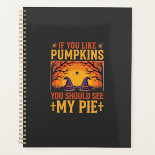 Lustiger Halloween-Kürbiskuchen-Hexen-Design_1 Planer