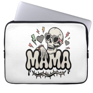 Lustiger Halloween-Mama-Cooler-Totenkopf Laptopschutzhülle