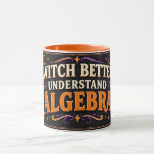 Lustiger Halloween-Mathe-Lehrer-Hexen-Algebra bess Tasse
