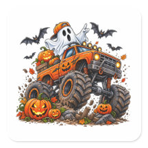 Lustiger Halloween-Monster-Truck-Kürbis-Geist-Fahr