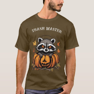 Lustiger Halloween-Müllmeister-Waschbär und Kürbis T-Shirt