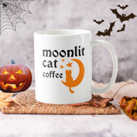 Lustiger Halloween-Oranger Mond Mit Katze 