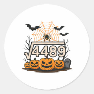 Lustiger Halloween Quadratwurzel 4489 67 Meme Math Runder Aufkleber