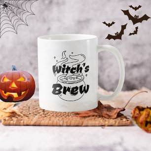 Lustiger Halloween-Schwarze Hexe Kessel Brau Kaffeetasse