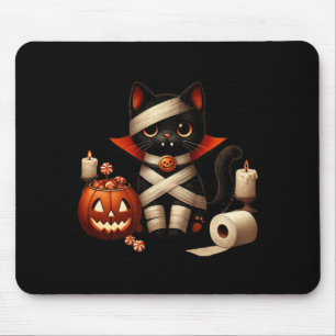 Lustiger Halloween-Schwarzer-Katze-Dracula-Kostüm- Mousepad