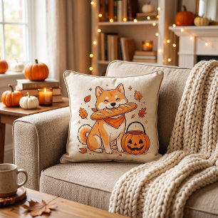 Lustiger Halloween Shiba Inu Hund Baguette Brot Ki Kissen