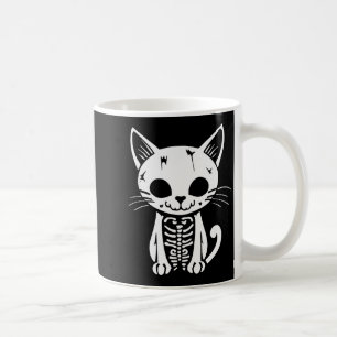 Lustiger Halloween-Skelett-Katzen-Kostüm Schädel C Kaffeetasse