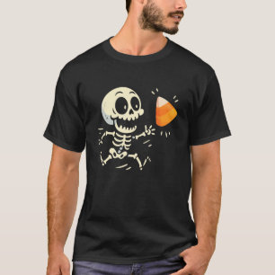Lustiger Halloween-Skelett-Maisbonbon-Kostüm Kinde T-Shirt
