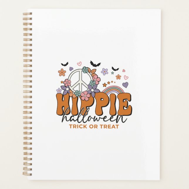 Lustiger Halloween-Spruch Hippie Halloween Planer (Vorderseite)