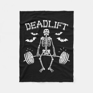 Lustiger Halloween-Spruch Skelett Hantel Fitnessst Fleecedecke